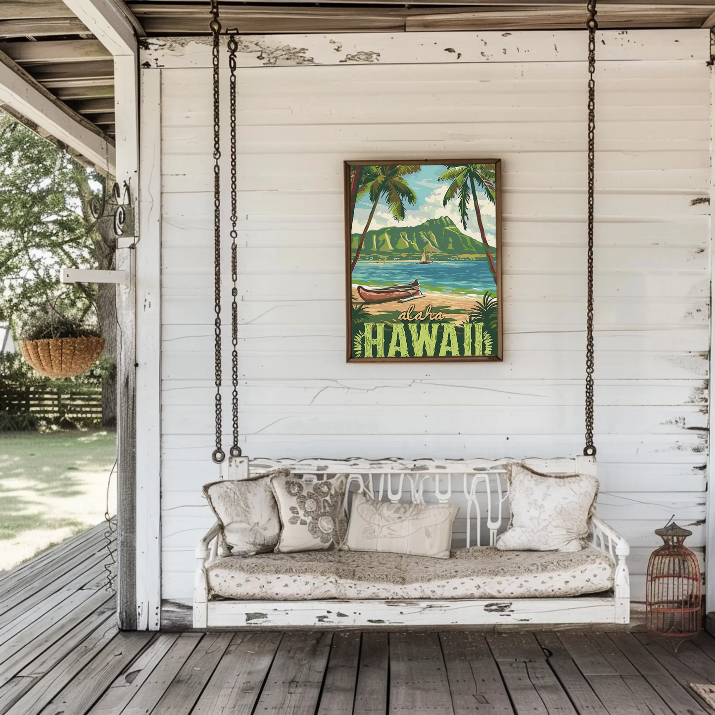 Vintage Poster Aloha Hawaii Beach