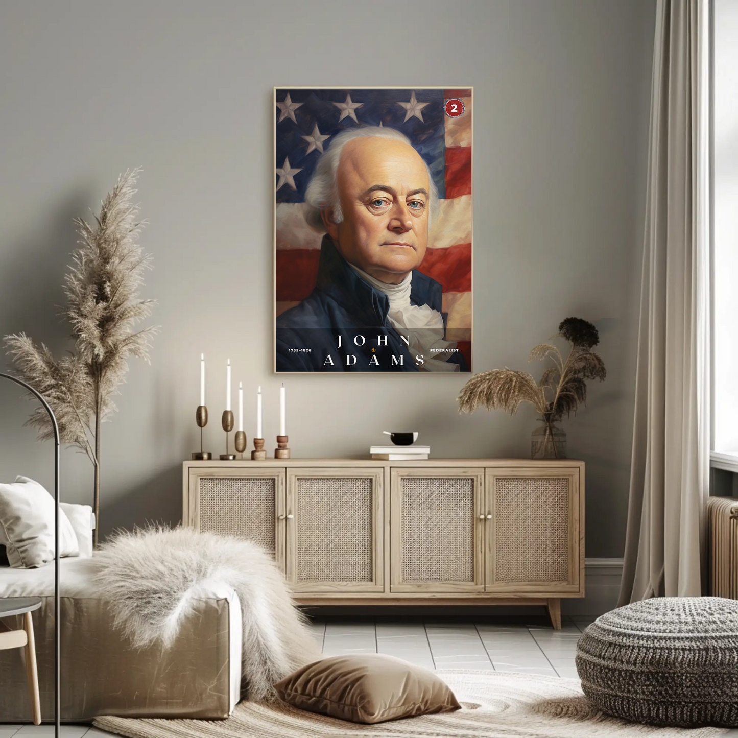 John Adams 2nd President Of The United States Portrait