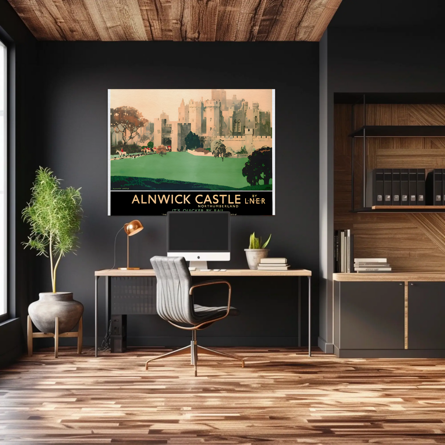 Alnwick Castle - It's Quicker by Rail Poster