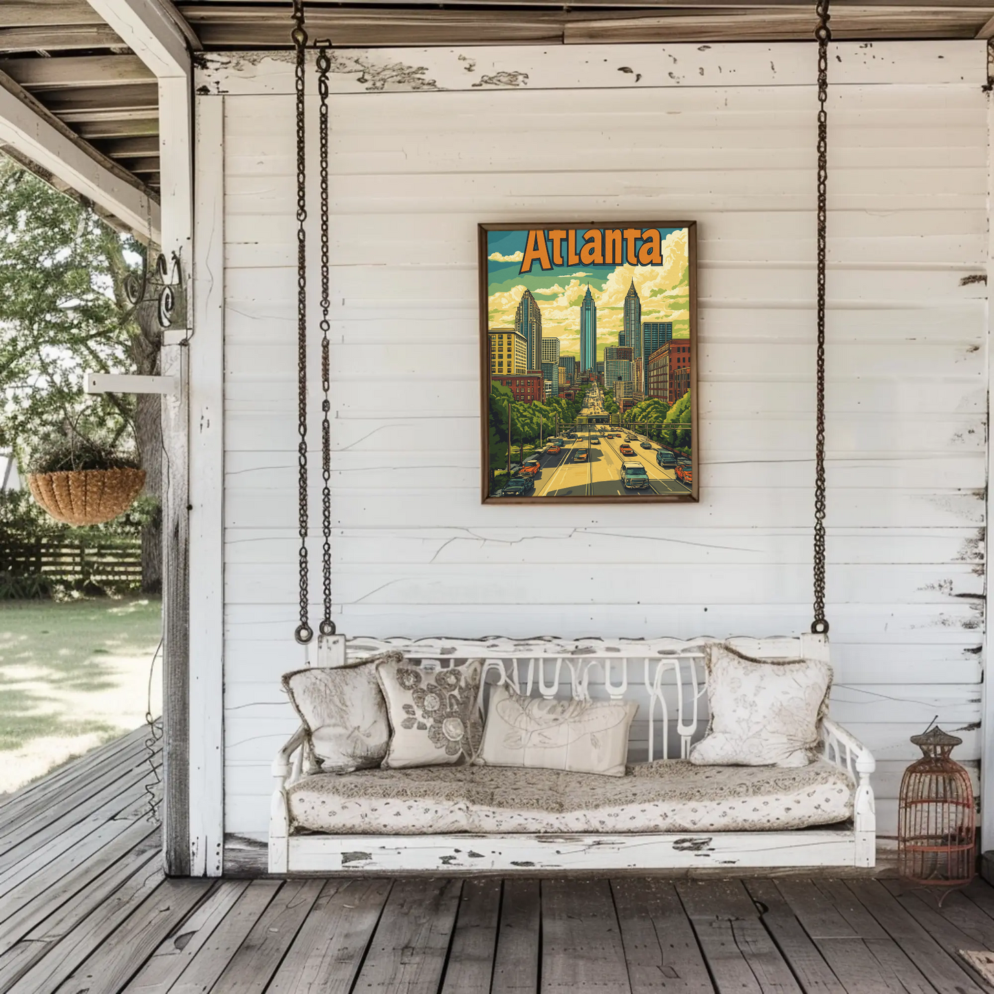 Atlanta Georgia Skyline Vintage Poster