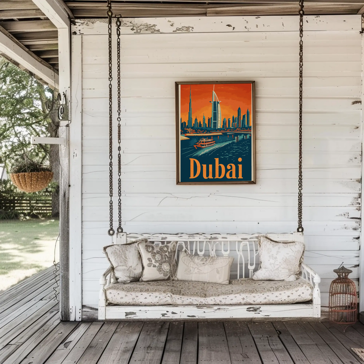 Dubai Cityscape Vintage Poster