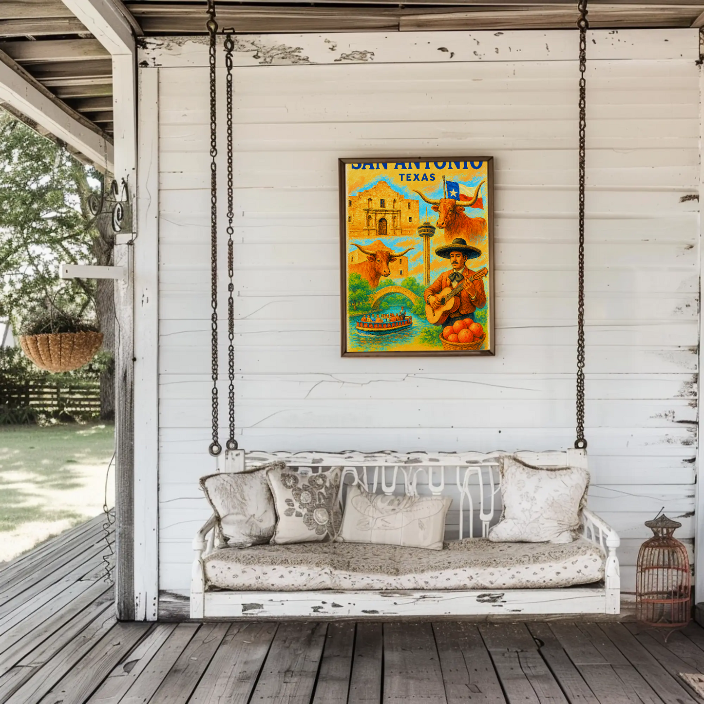 San Antonio Texas Poster With Alamo Vintage Travel Poster