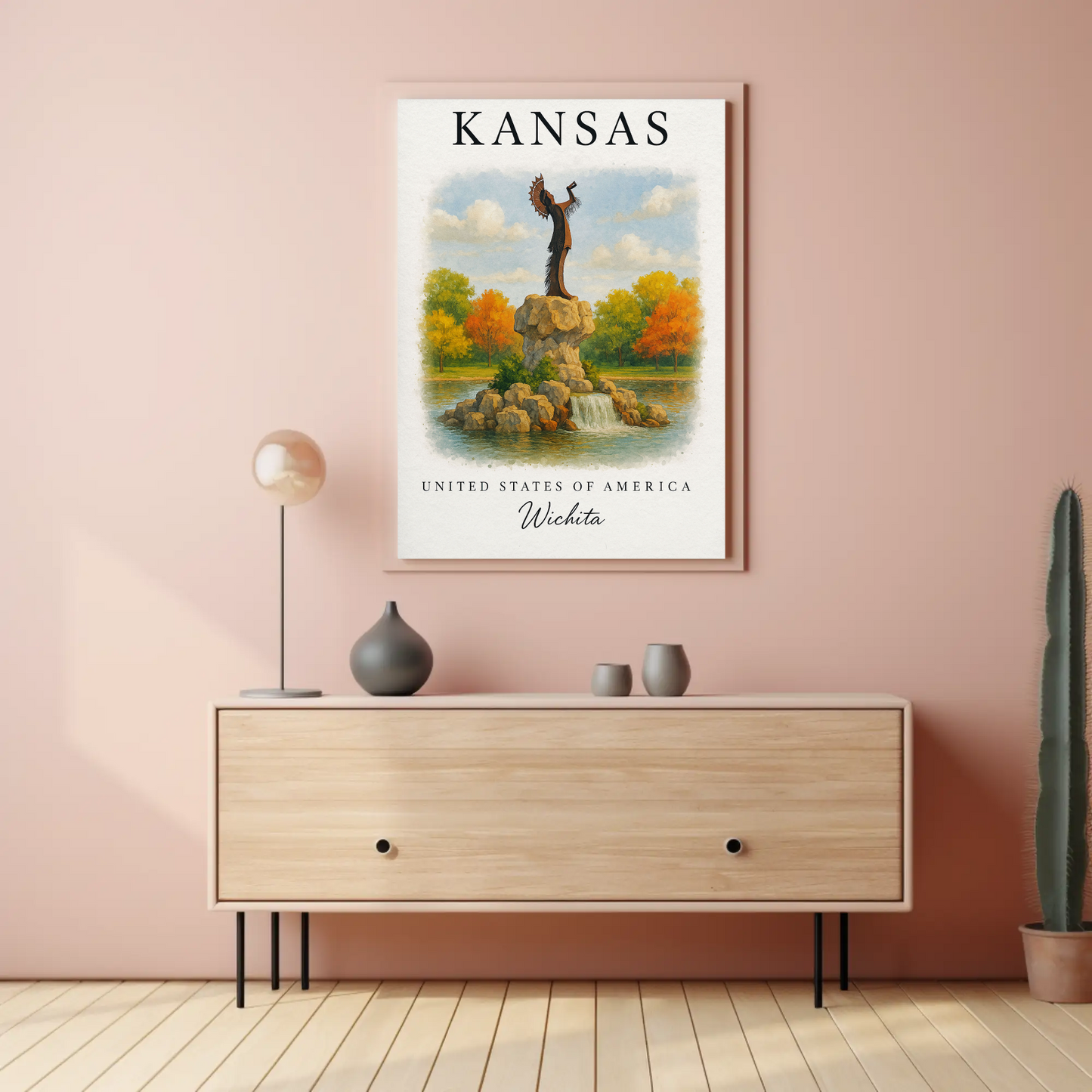 Kansas, Wichita Signature Series Vintage Travel Poster