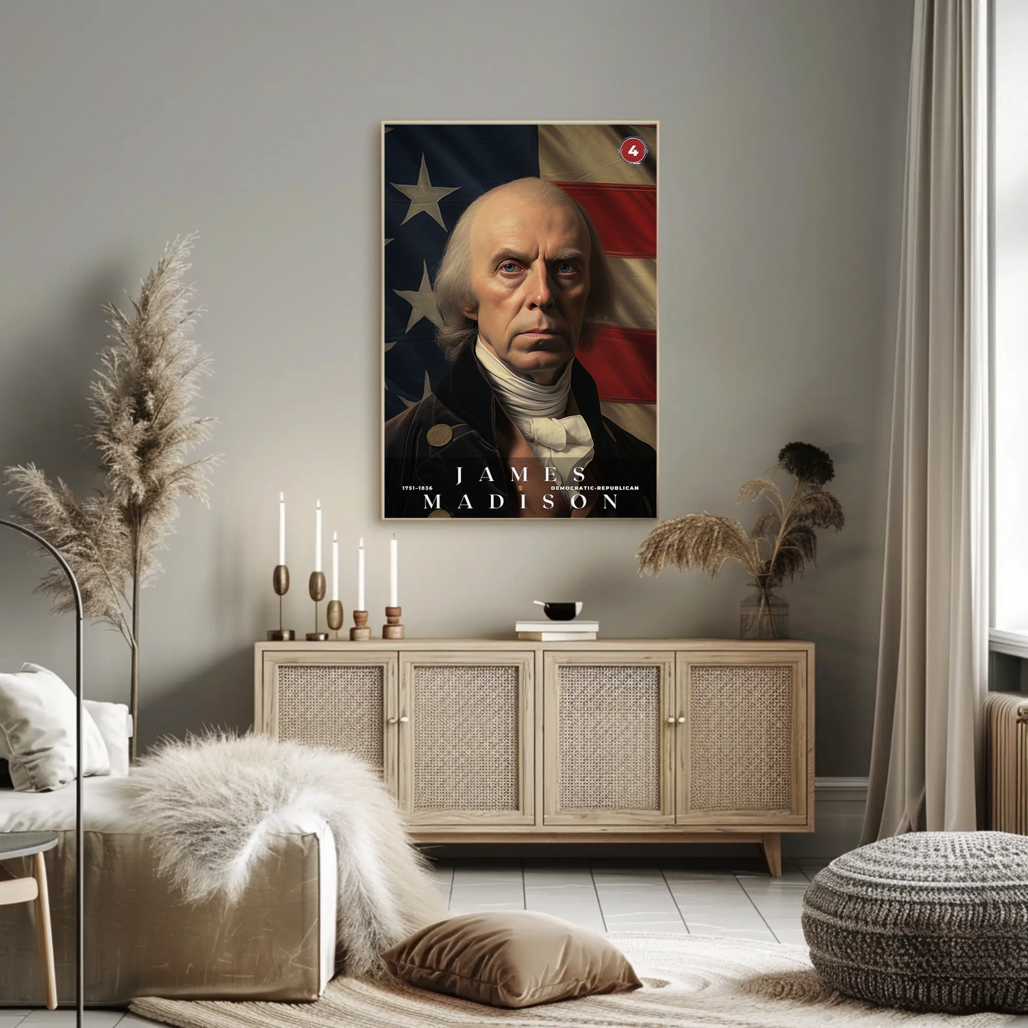 James Madison 4th President Of The United States Portrait