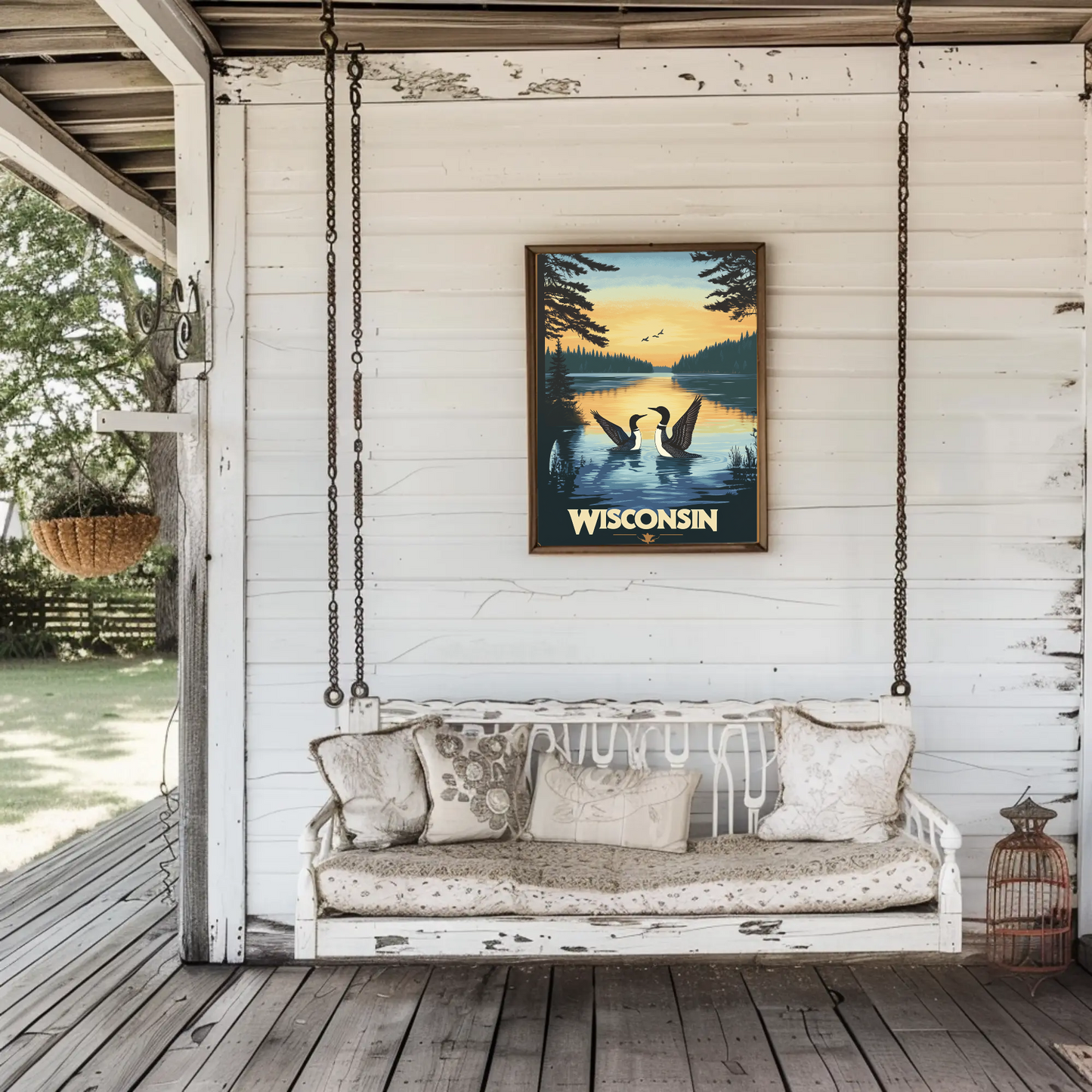 Wisconsin Lake Vintage Poster