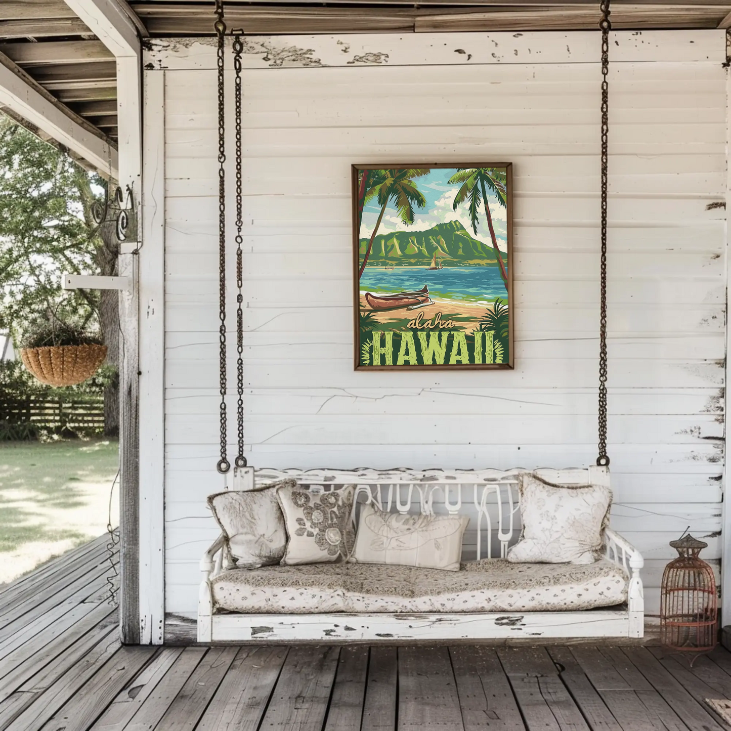 Aloha Hawaii Beach Vintage Poster