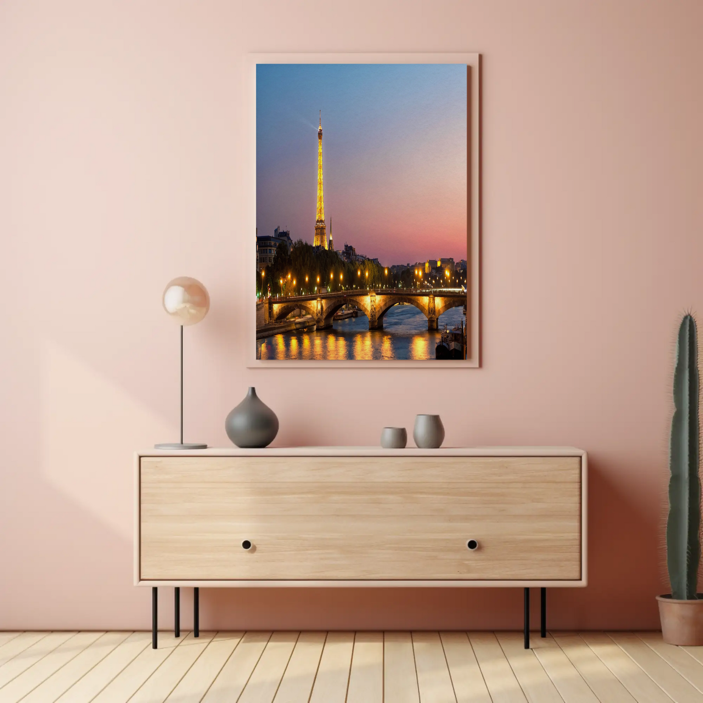 Eiffel Tower at Sunset – Bridge and Lights