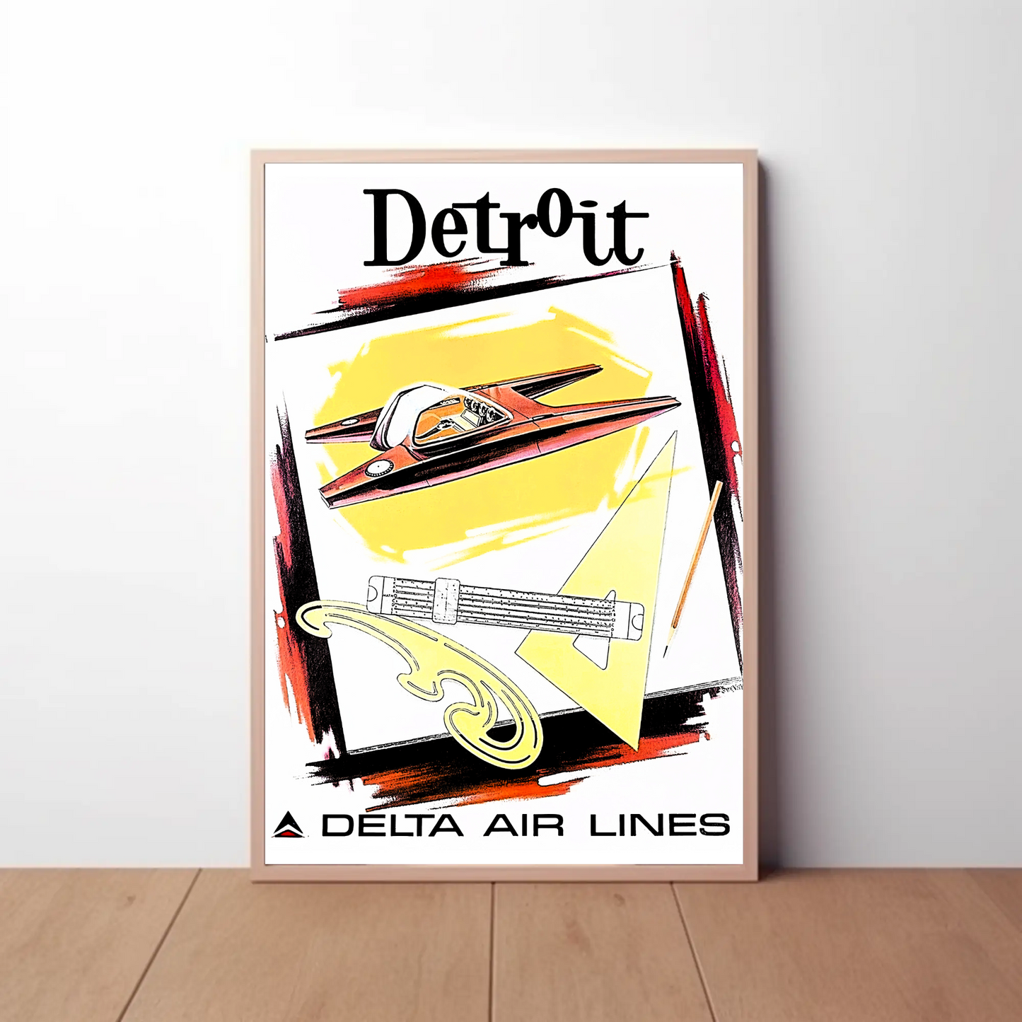 Detroit Air Lines Travel Poster