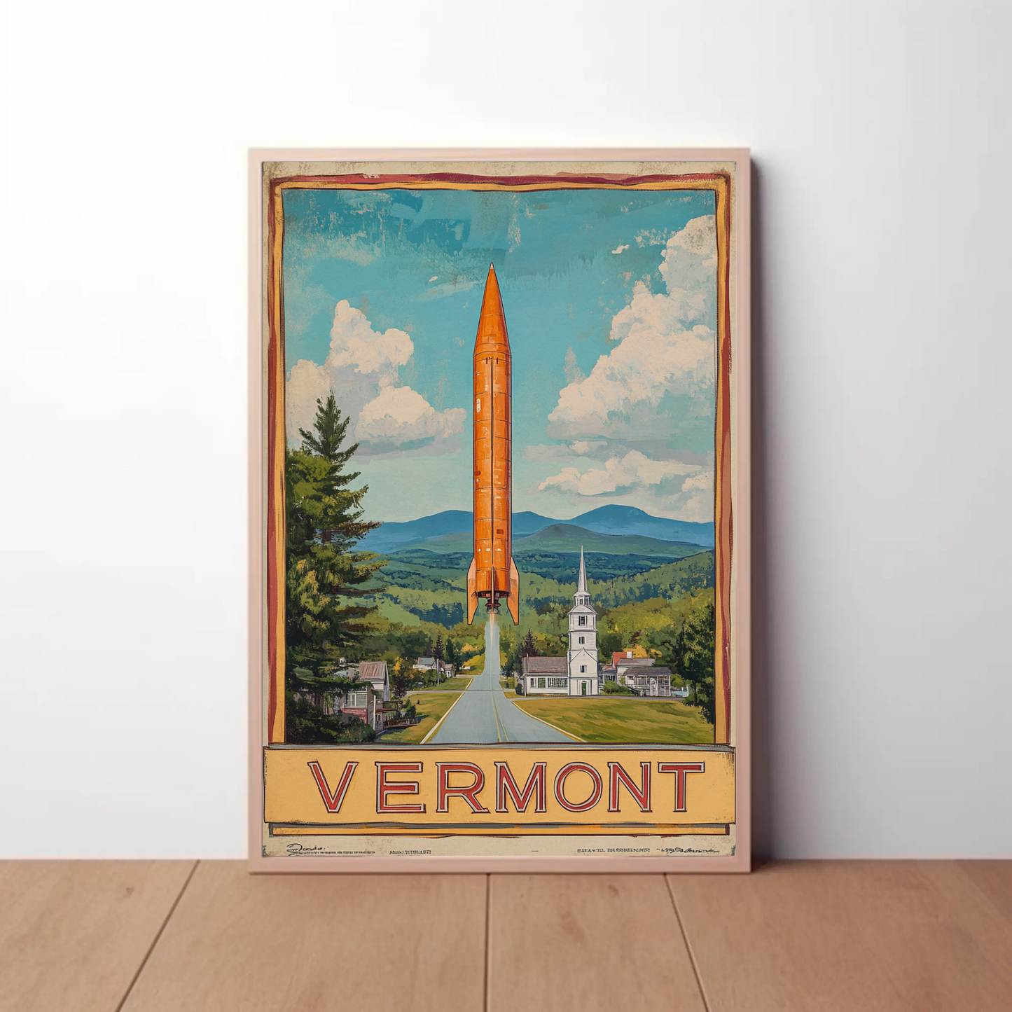 Vermont Vintage Poster - Rocket Launch
