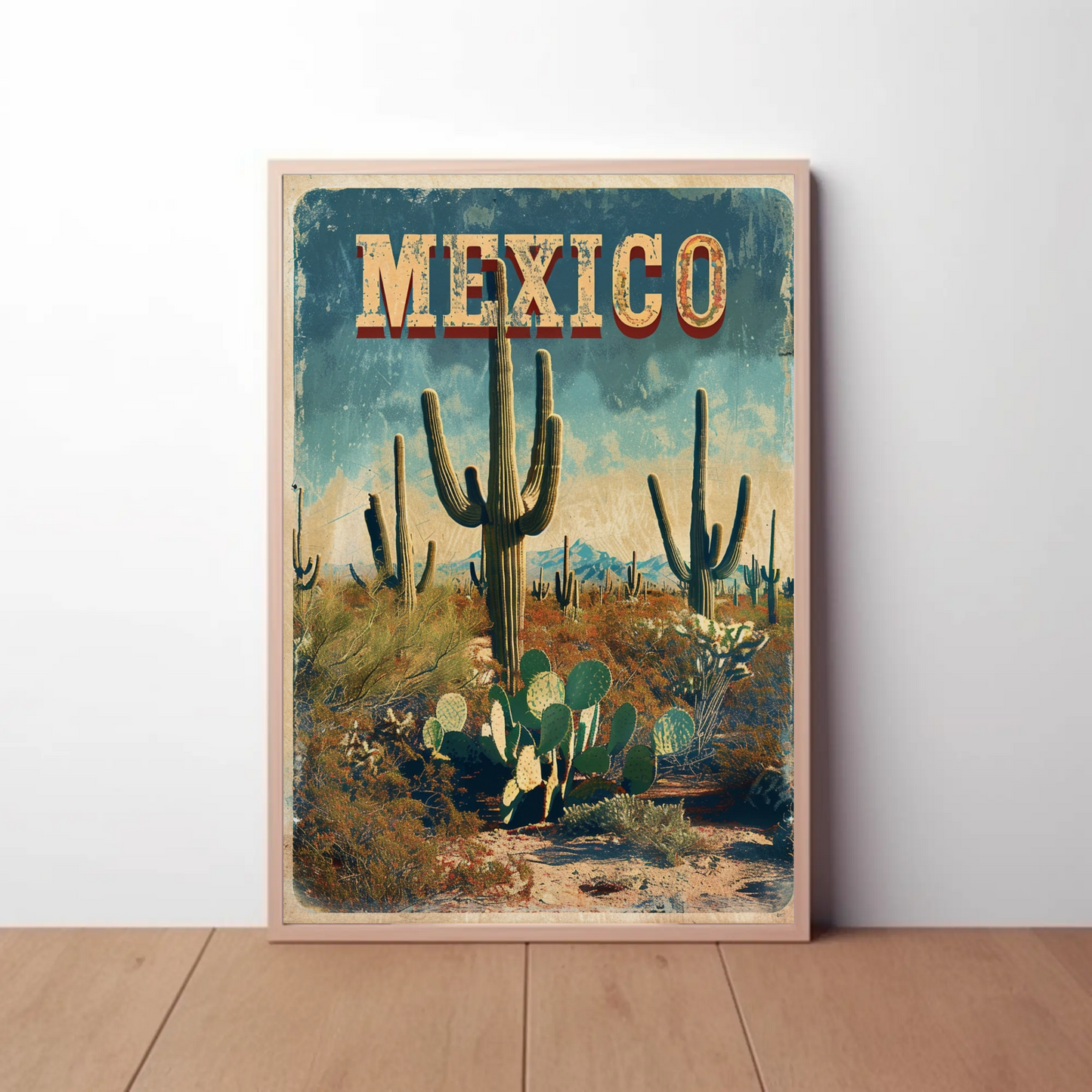Mexico Desert Vintage Poster