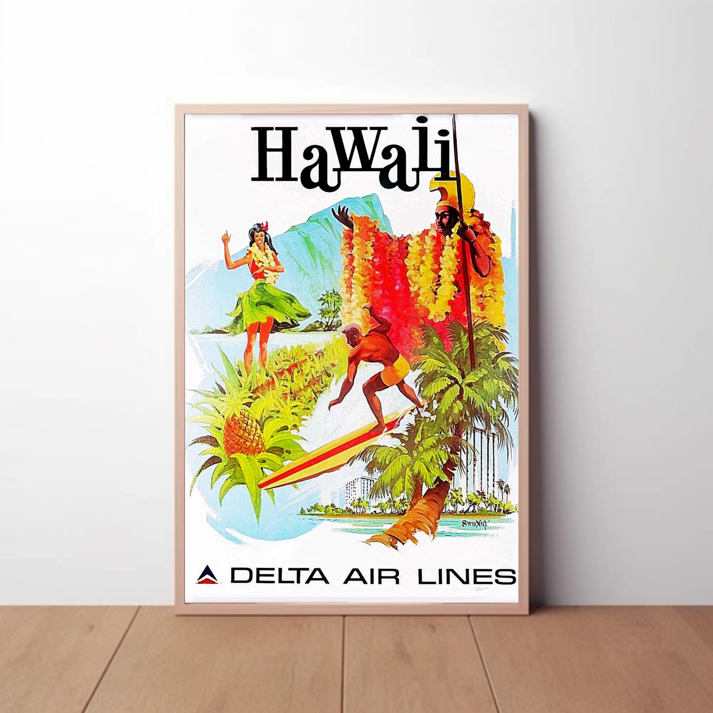 Hawaii Air Lines Travel Poster