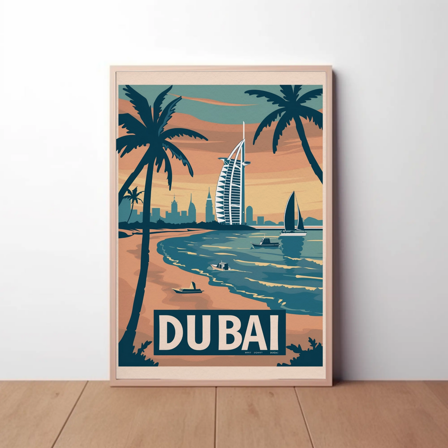 Dubai Beach Vintage Poster