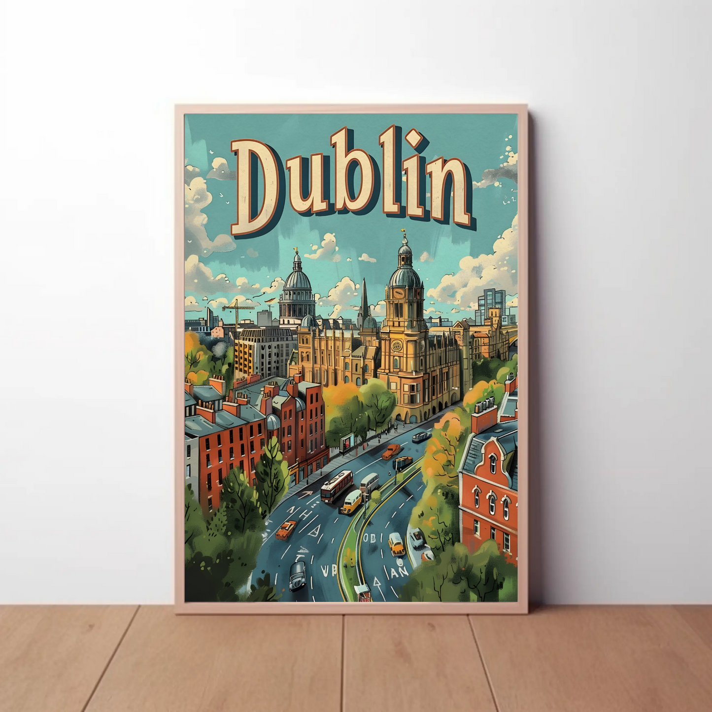 Vintage Poster - Dublin Skyline View