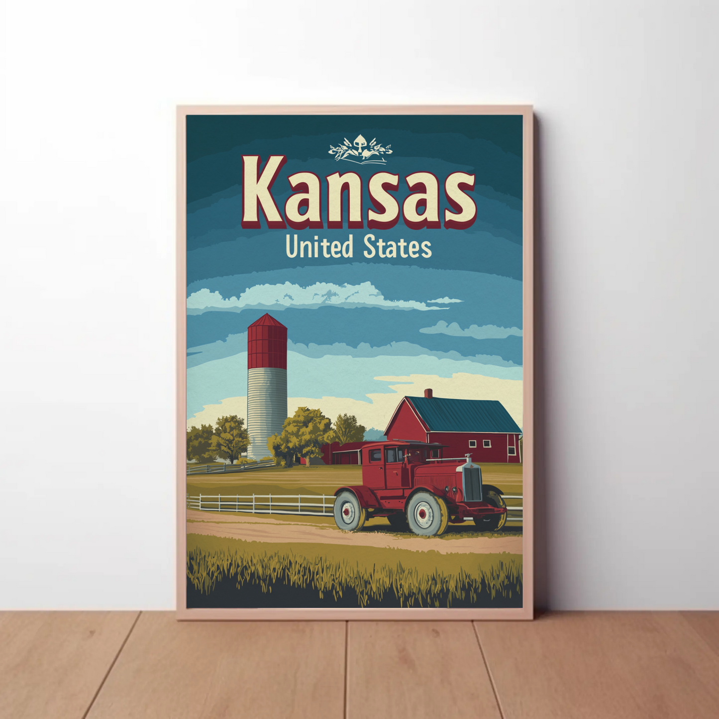 Kansas Farm Truck Vintage Poster