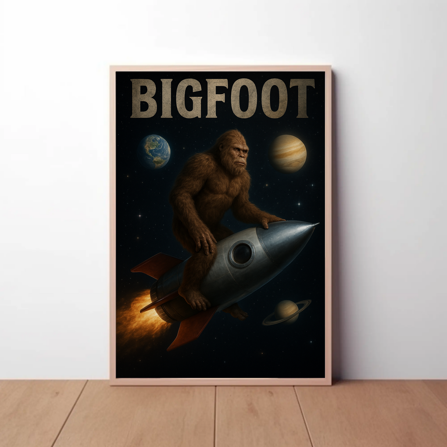 Vintage Poster Bigfoot Space Realism
