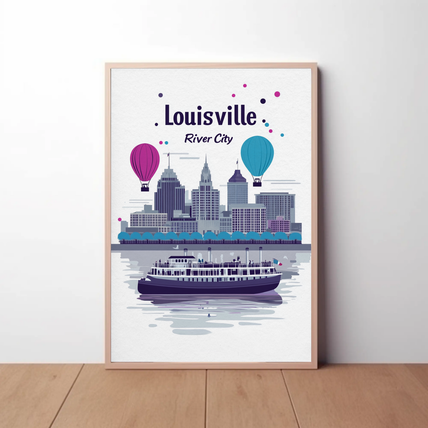 Louisville River City Vintage Poster