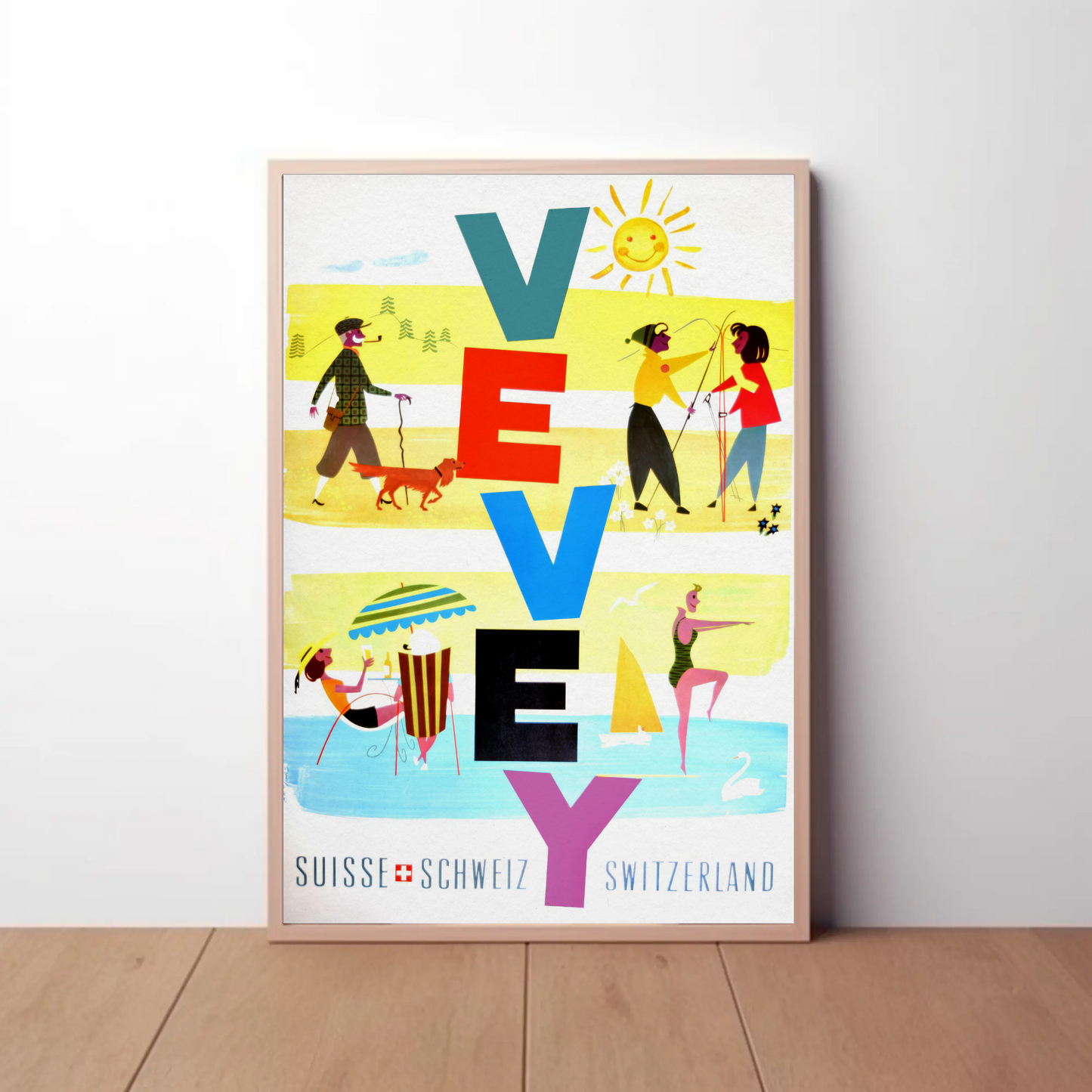 Vevey Vintage Poster Switzerland Activities