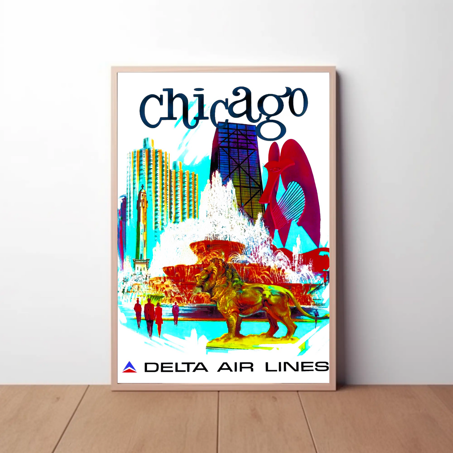 Chicago Vintage Travel Air Lines Poster