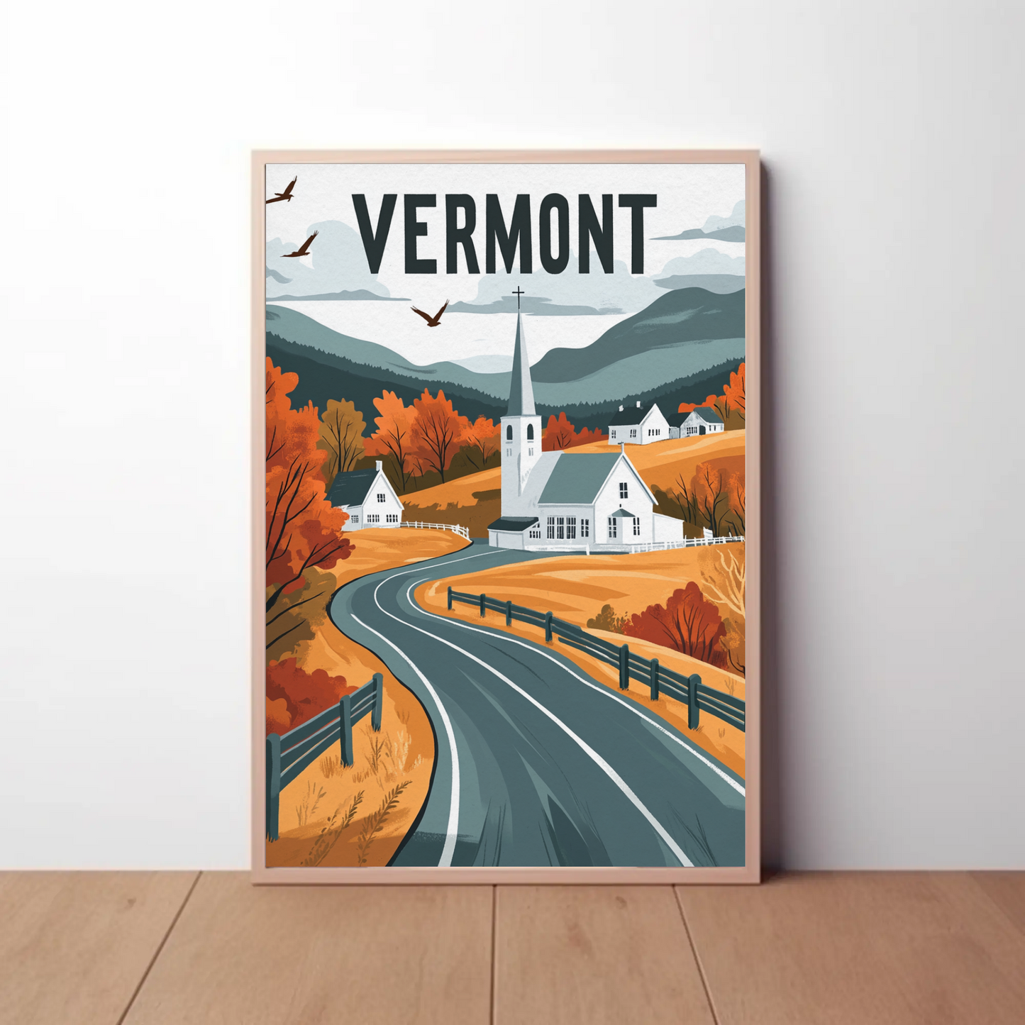 Vermont Vintage Poster - Fall Countryside