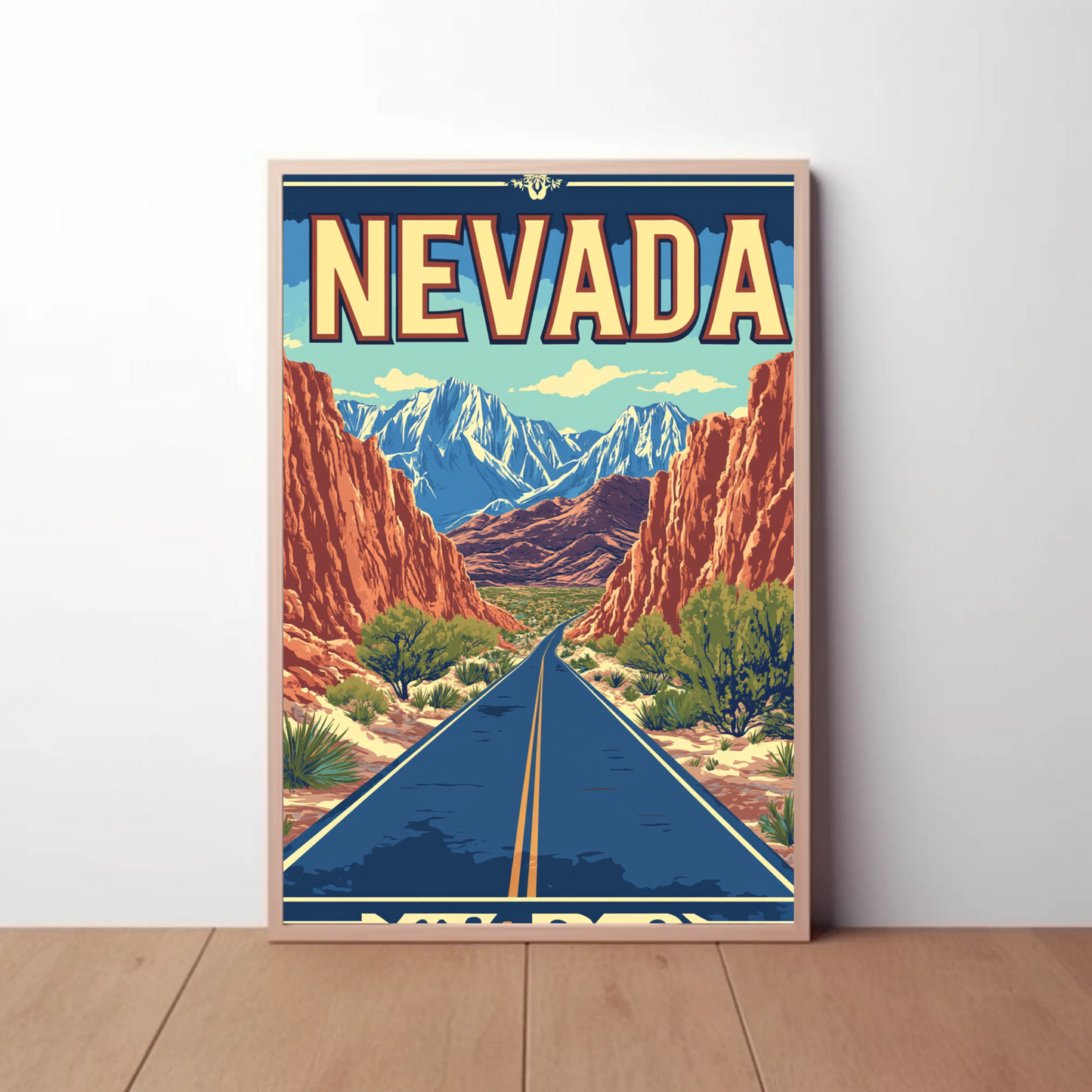 Nevada Landscape Vintage Travel Poster