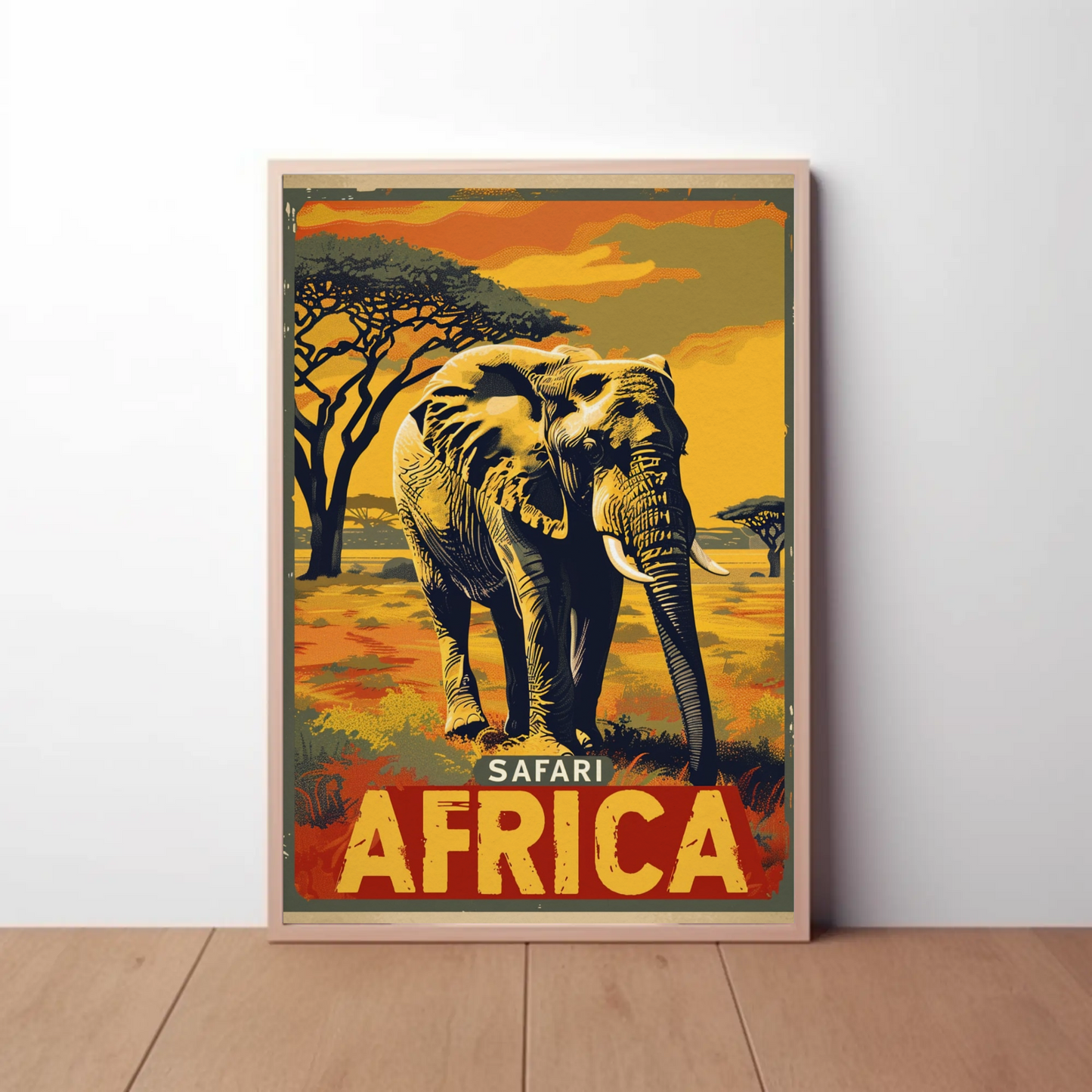 Safari Africa Vintage Poster