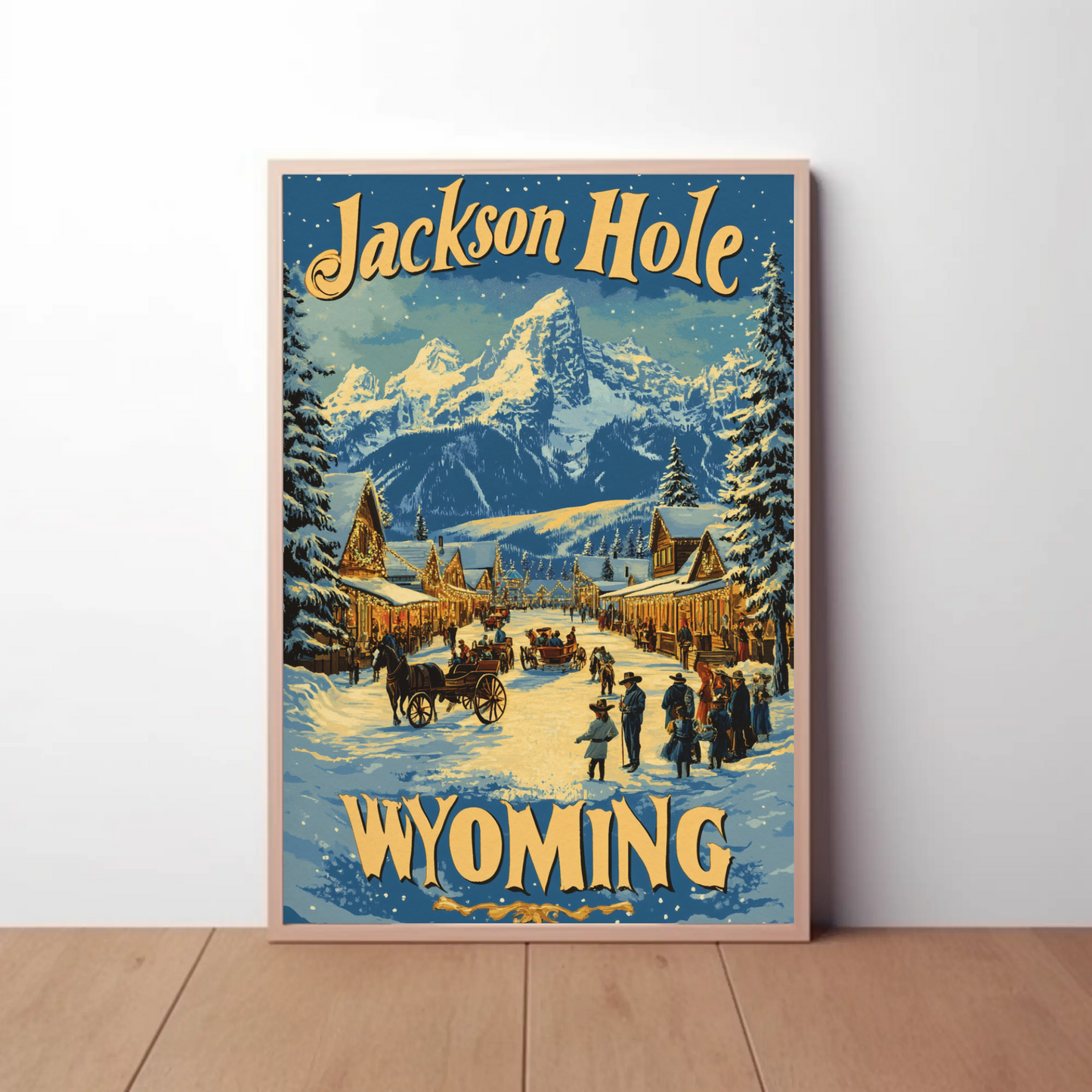 Jackson Hole Wyoming Vintage Poster Winter