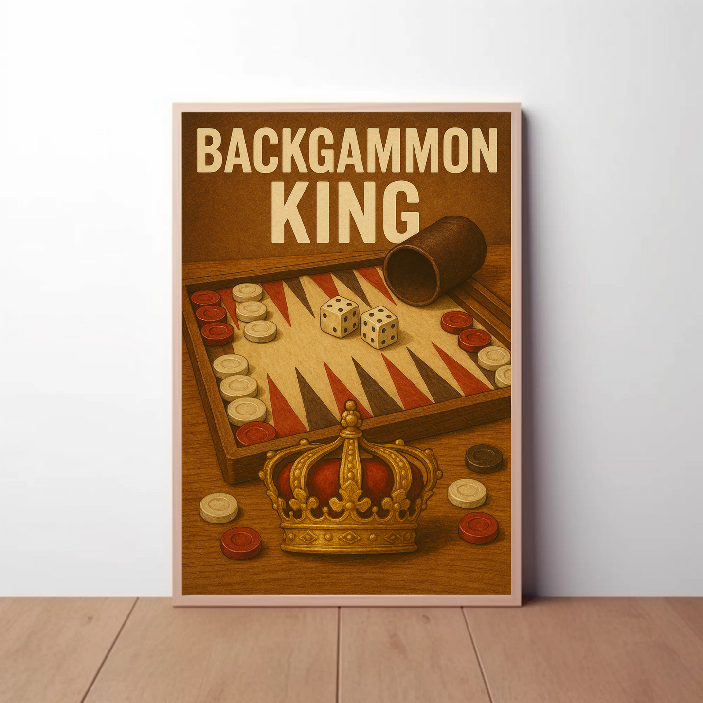 Backgammon King Vintage Poster