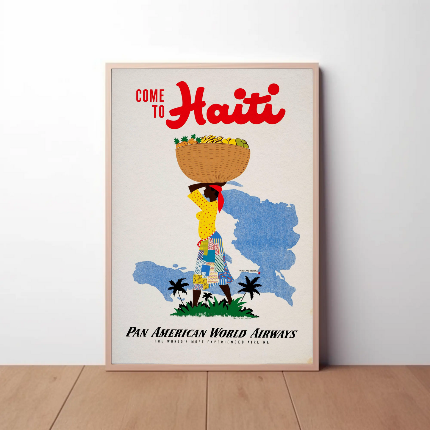 Haiti Fruit Basket Vintage Poster