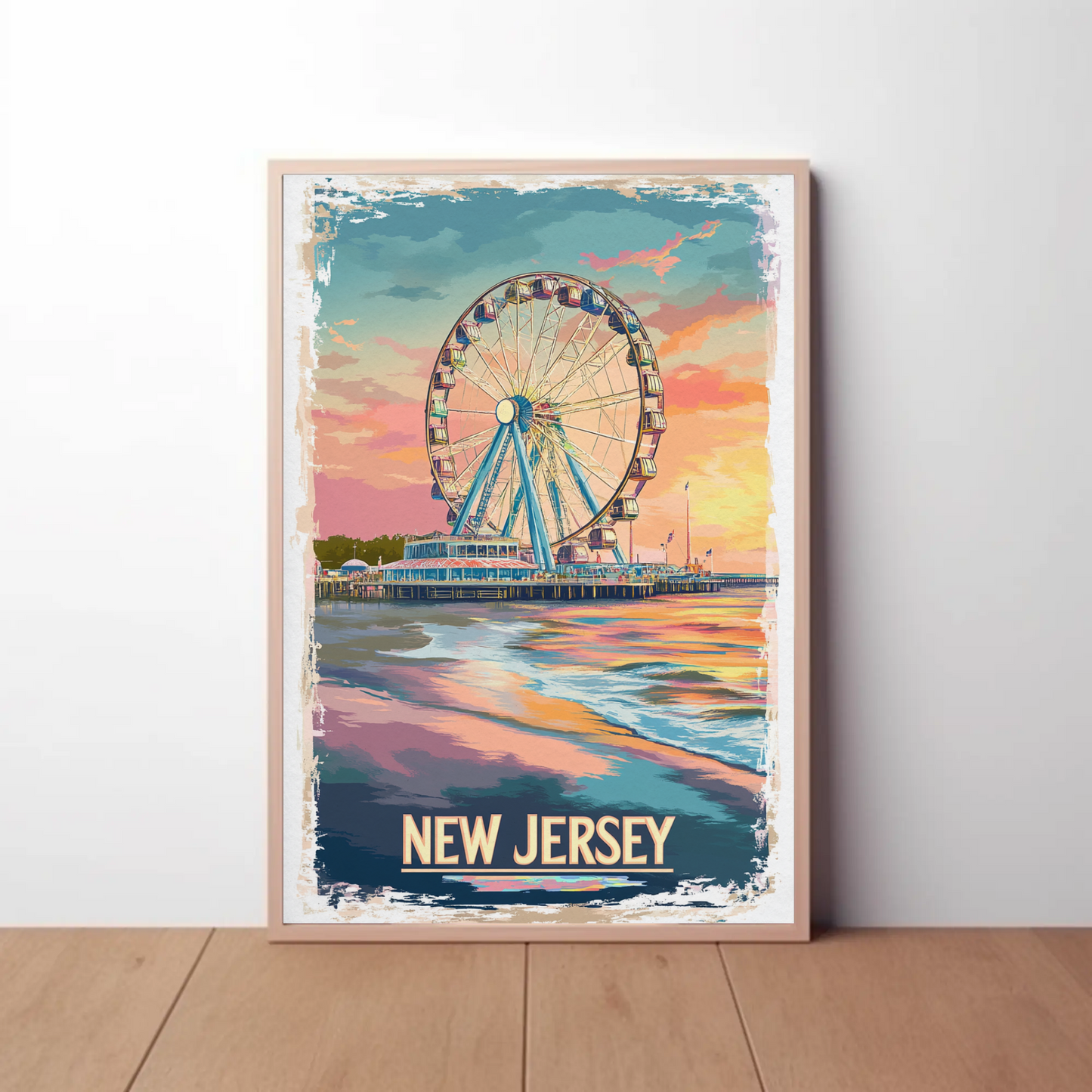 New Jersey Boardwalk Vintage Poster