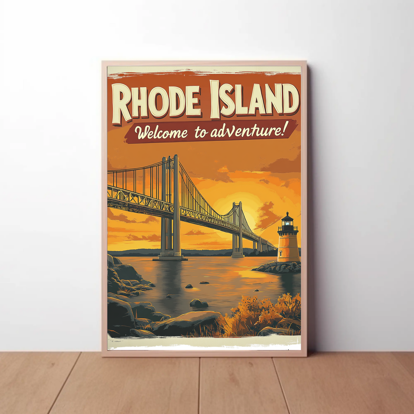 Rhode Island Adventure Vintage Travel Poster