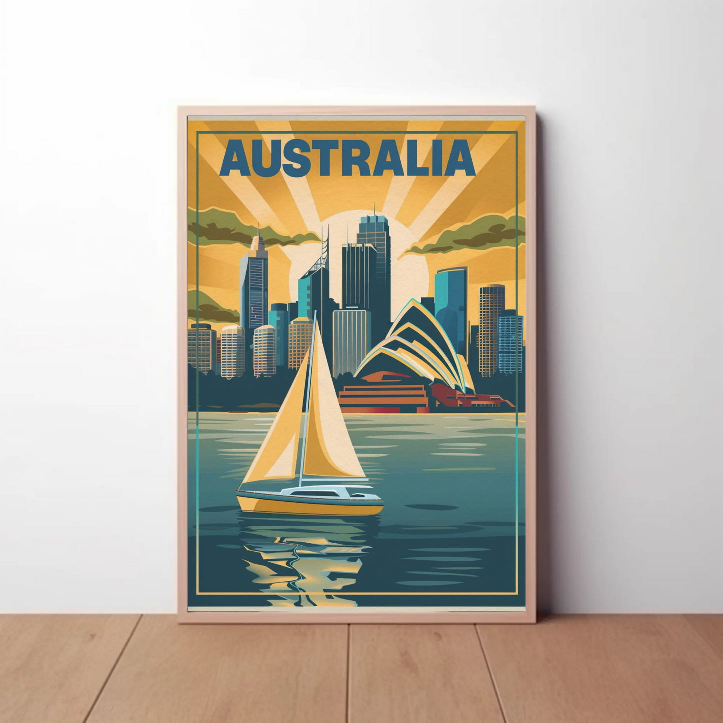 Vintage Travel Poster - Australia Sydney Harbor