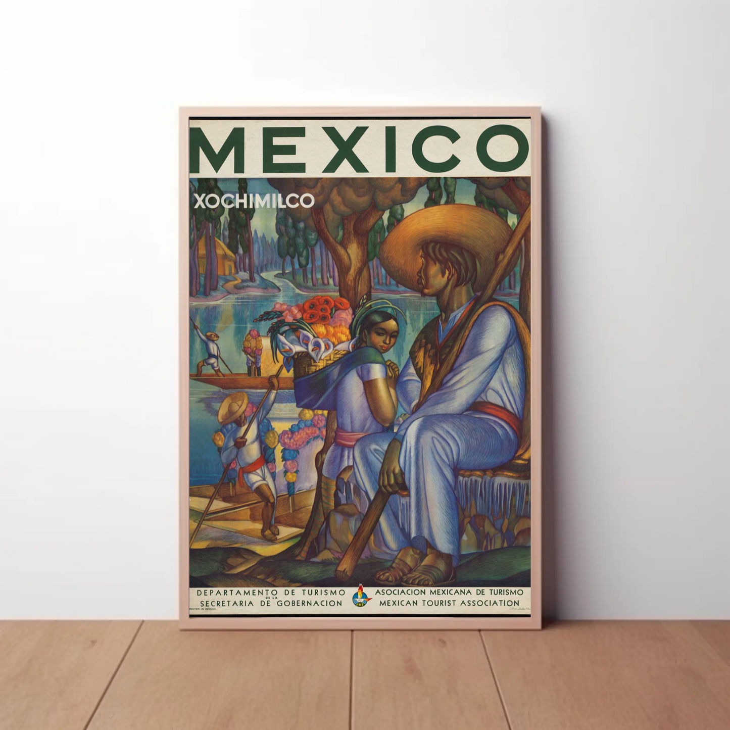 Xochimilco Vintage Poster Mexico Travel