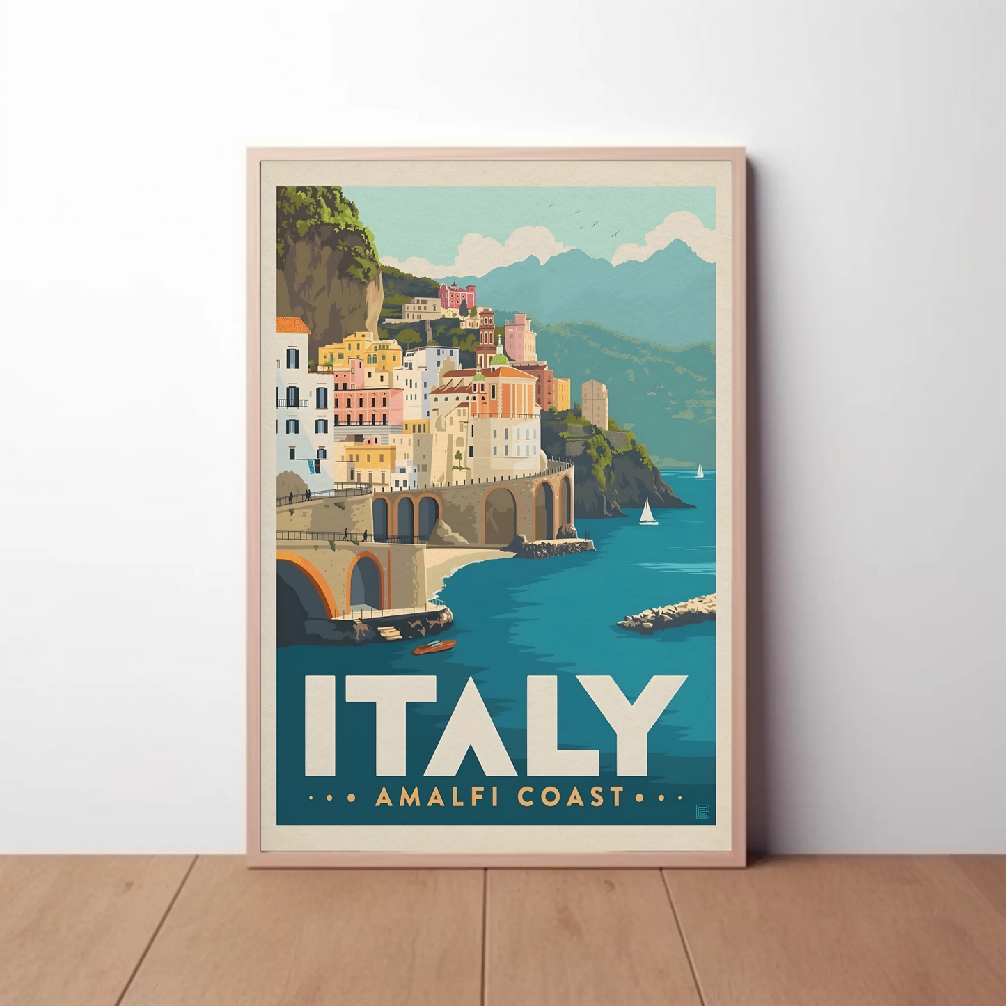 Vintage Poster Italy Amalfi Coast