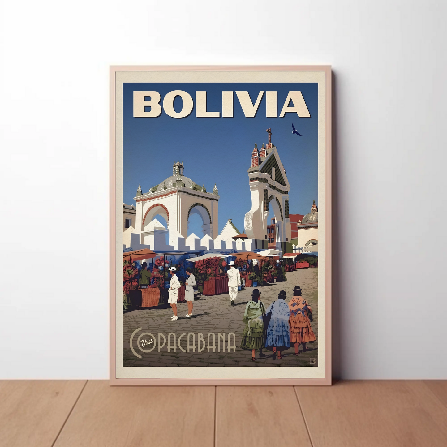 Copacabana Bolivia Vintage Poster