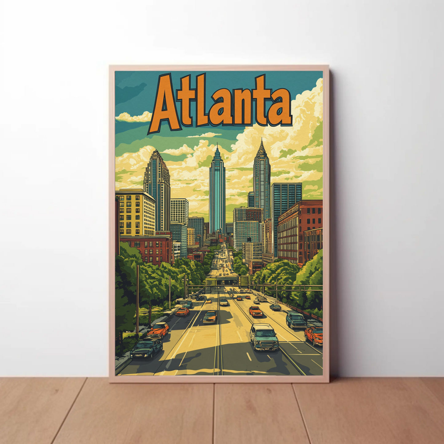 Atlanta Georgia Skyline Vintage Poster