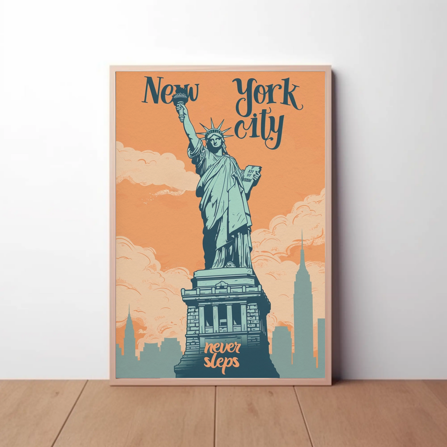 New York City Statue of Liberty Vintage Poster