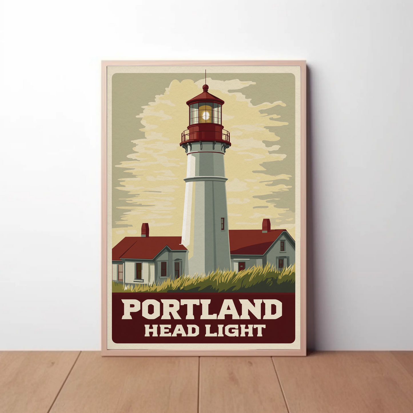 Portland Head Light - Maine Vintage Travel Poster