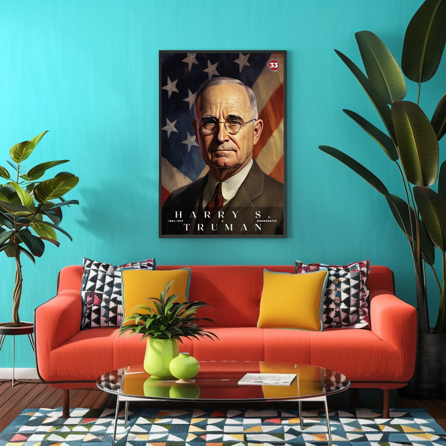 Harry Truman 33rd President Of The United States Portrait