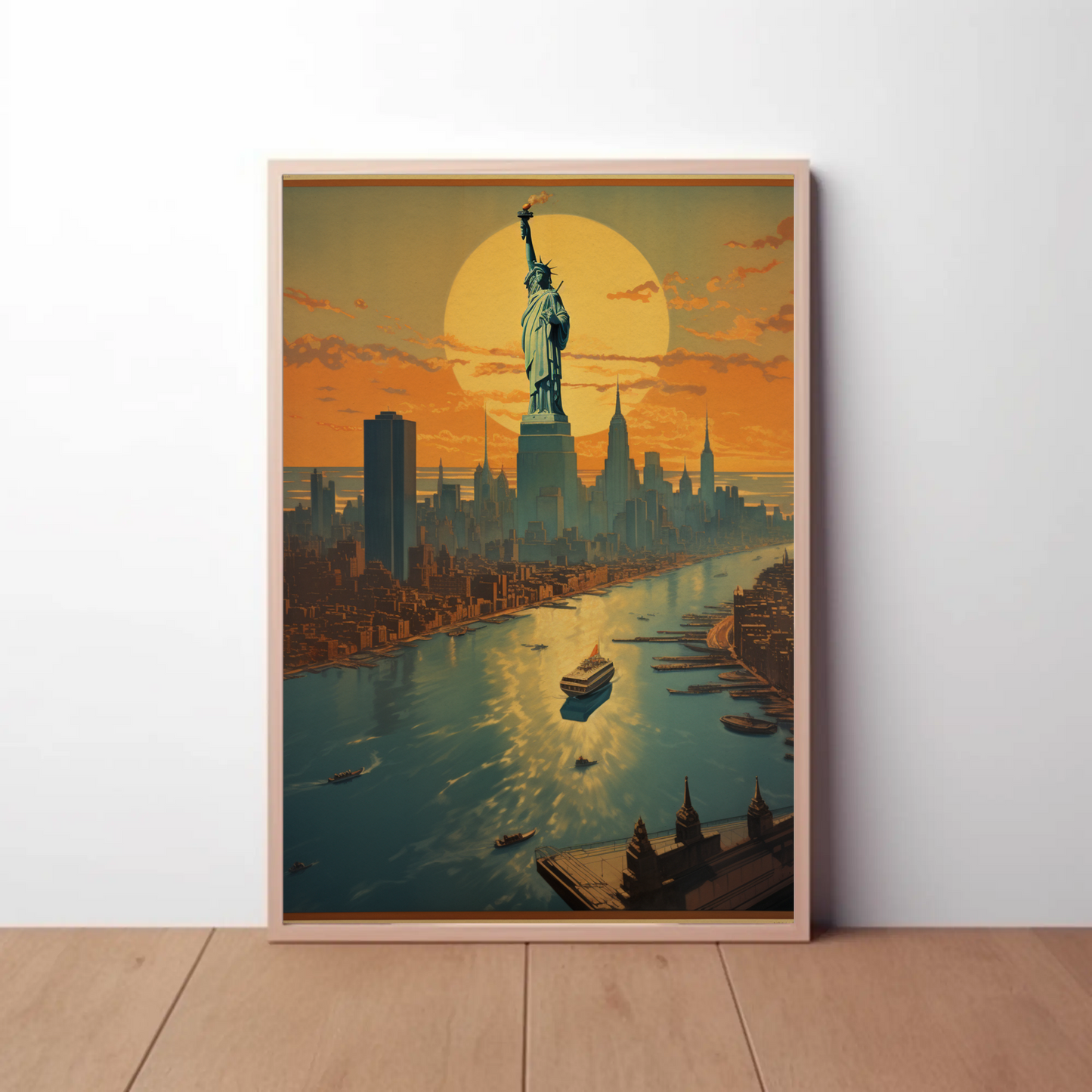 Statue of Liberty at Sunset Poster