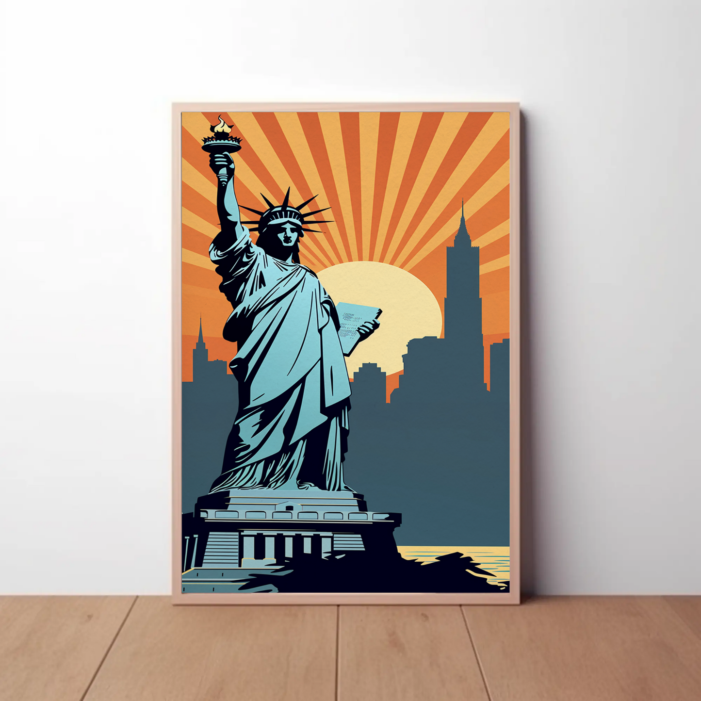 Statue of Liberty New York Vintage Travel Poster