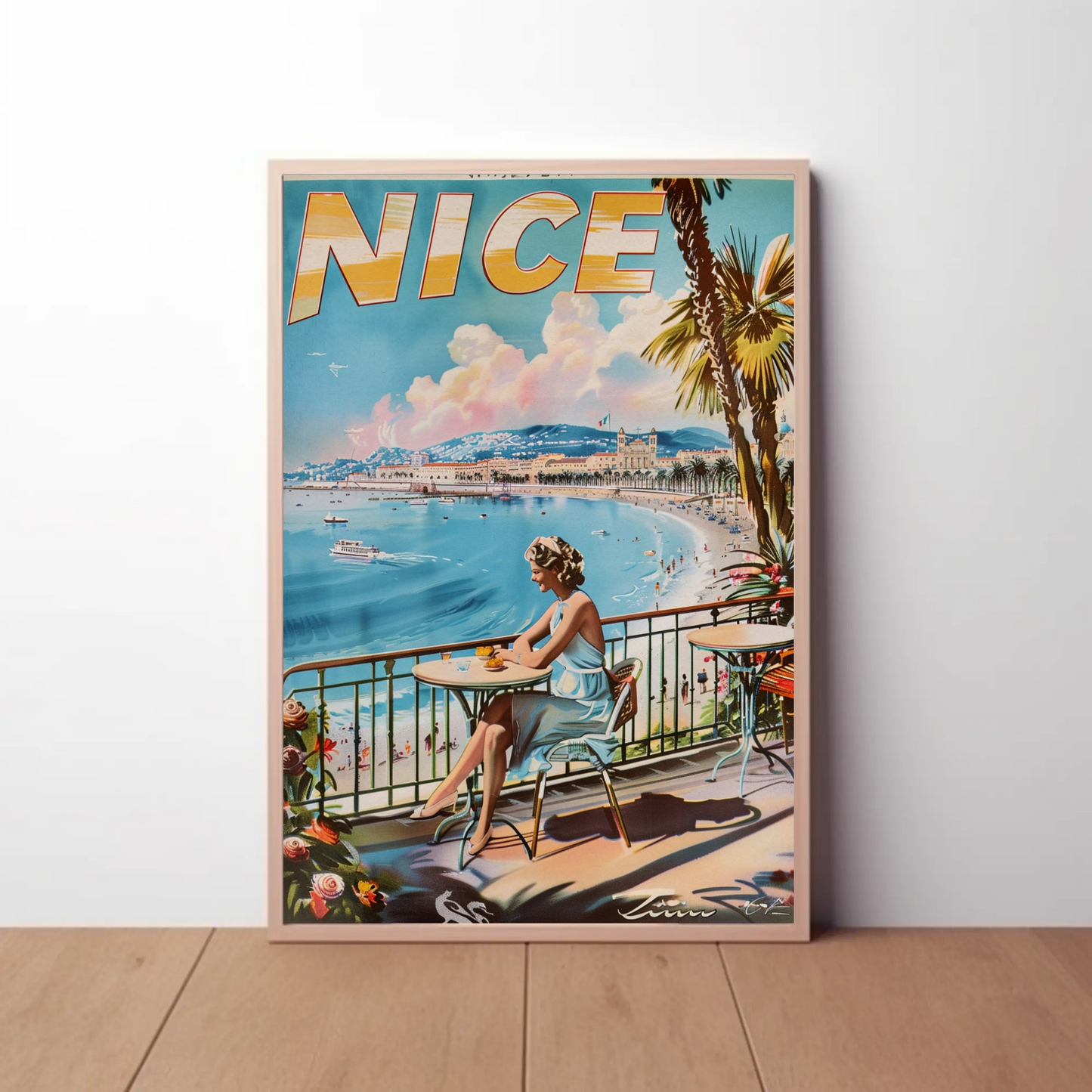 Vintage Travel Poster - Nice France Riviera