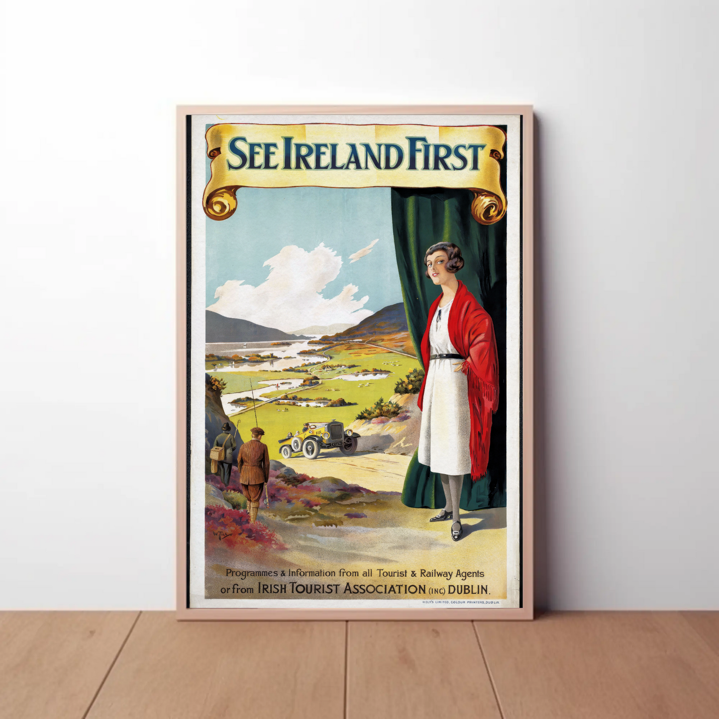 Vintage Poster - See Ireland First Lady and Car