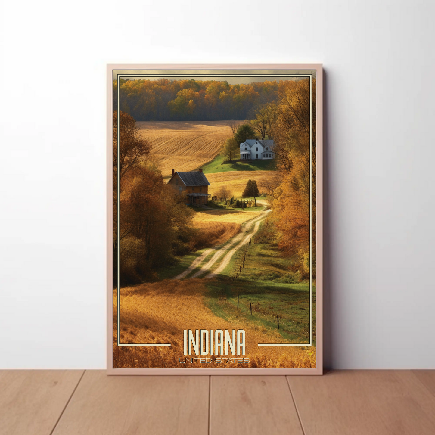 Indiana Farm Vintage Poster