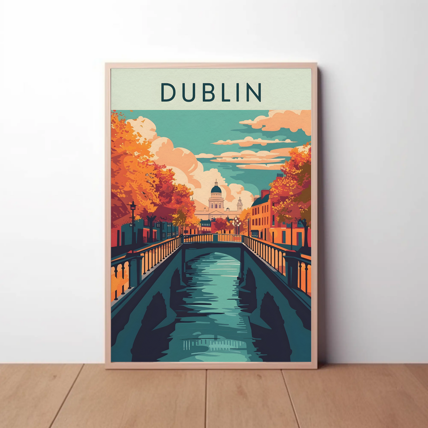 Vintage Poster - Dublin Autumn Canal