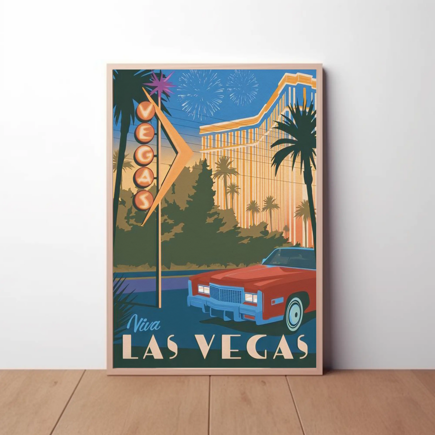Las Vegas Vintage Poster Viva Nightlife