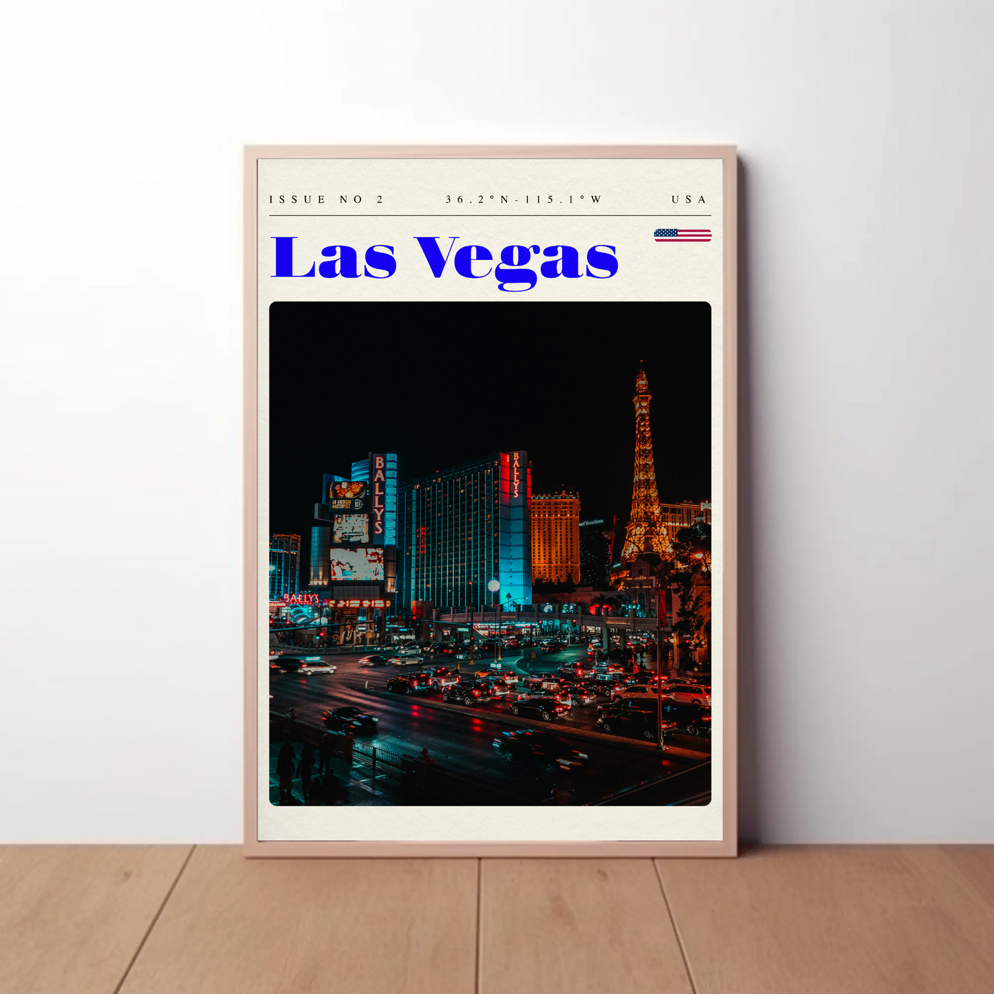 Vintage Poster Las Vegas Strip Night Lights