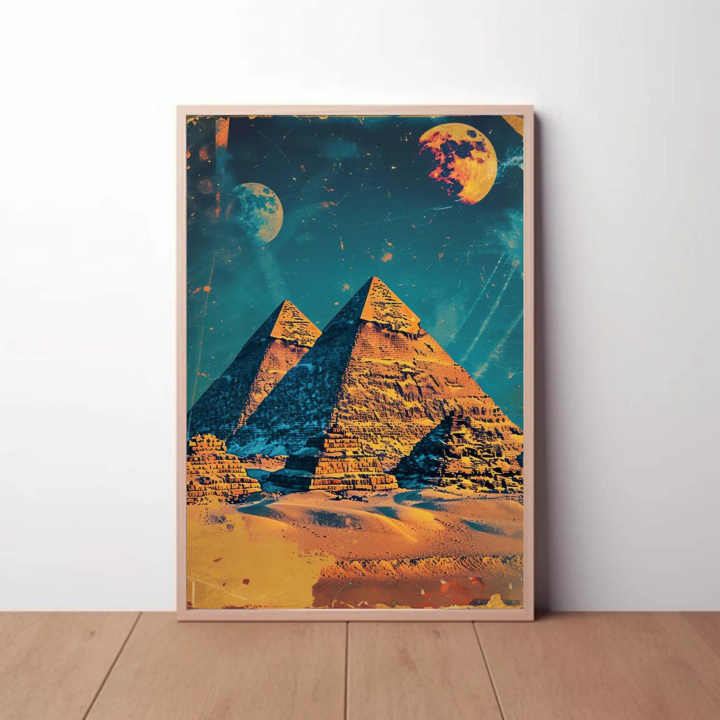 Pyramids of Giza Vintage Travel Poster