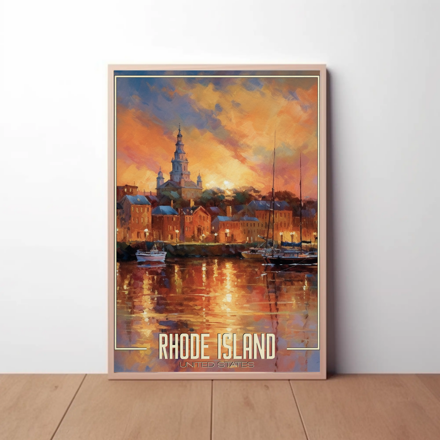 Vintage Poster - Rhode Island Harbor United States