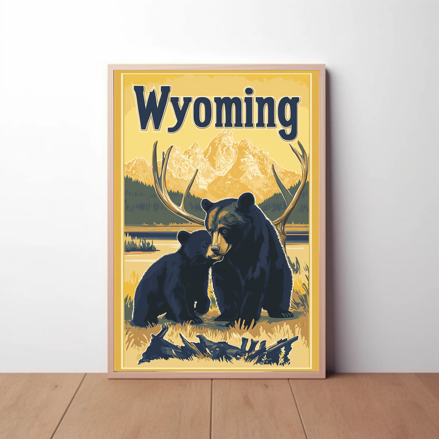 Wyoming Black Bear Vintage Poster