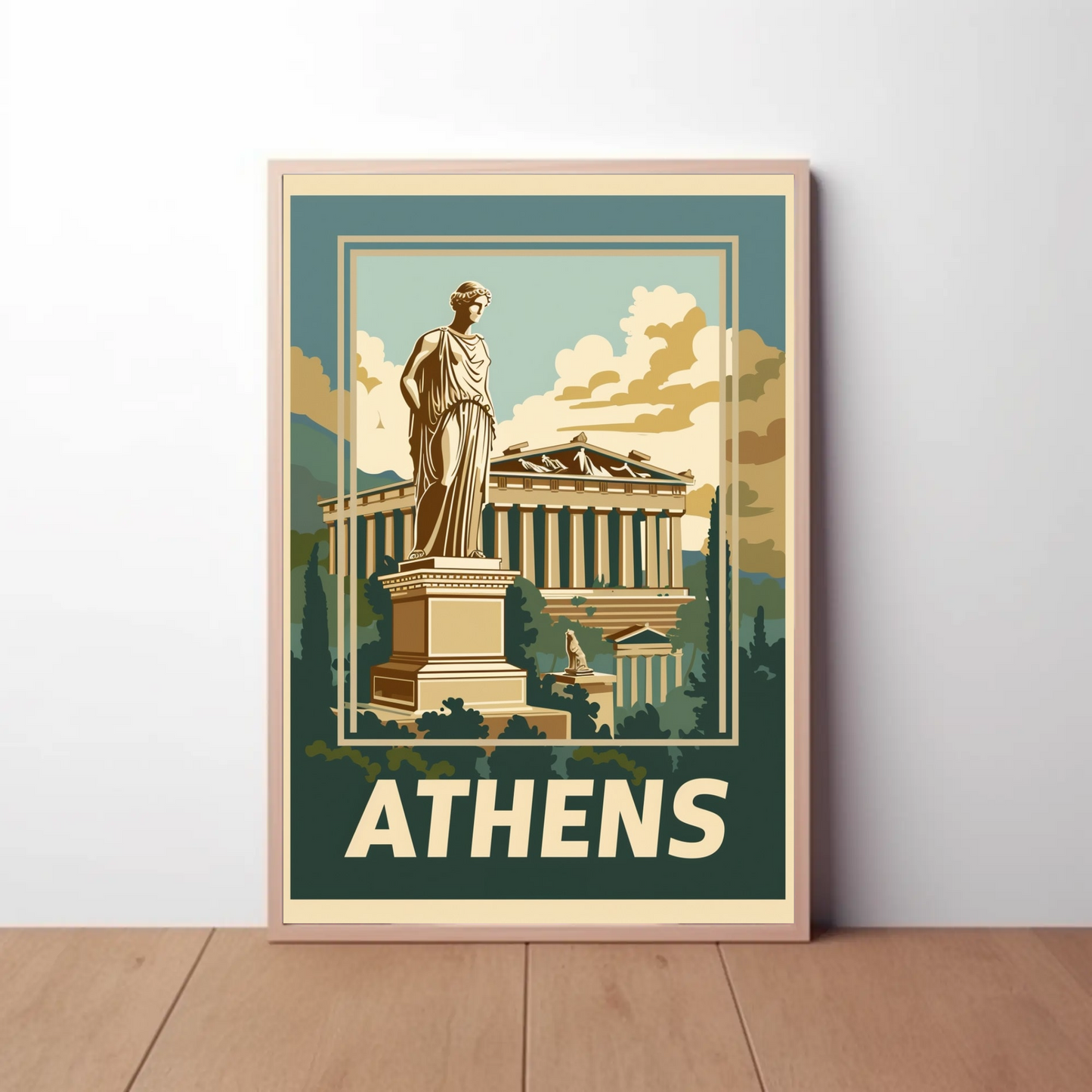 Athens, Greece Vintage Style Poster